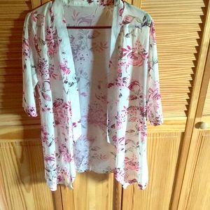 White floral kimono